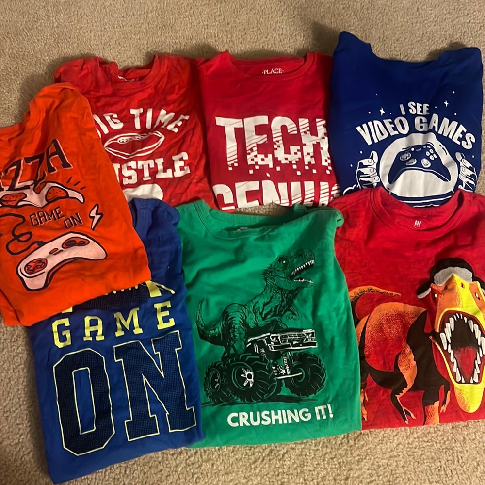 Longs sleeve Bundle boys- sz 14 - lands end, children’s place, Osh Kosh- 7 shirt